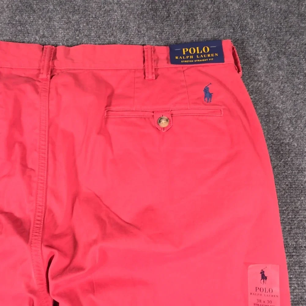 NWD Polo Ralph Lauren Chino Mens 38x30 Nantucket Red Stretch Straight Fit READ